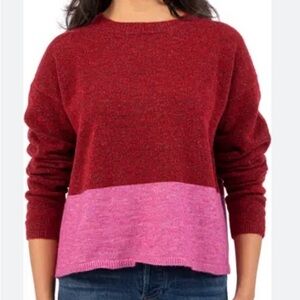Kut from the Kloth Red and Pink Crew Neck Sweater